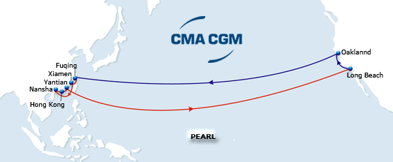 CMA CGM（達(dá)飛輪船）珠三角快遞航線